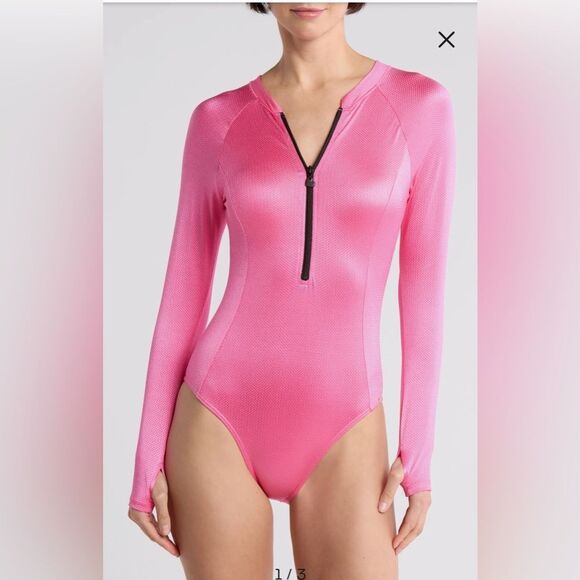 Betsey Johnson Scuba Zip Up Swimsuit - Picture 12 of 13